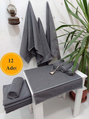 12'li Kuaför Berber Havlusu 50x90 cm | Profesyonel Saç Havlusu Ekonomik Set