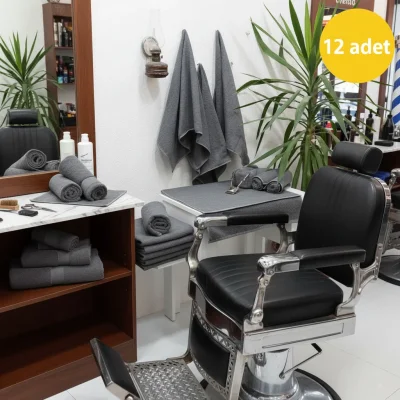 12'li Kuaför Berber Havlusu 50x90 cm | Profesyonel Saç Havlusu Ekonomik Set - 1