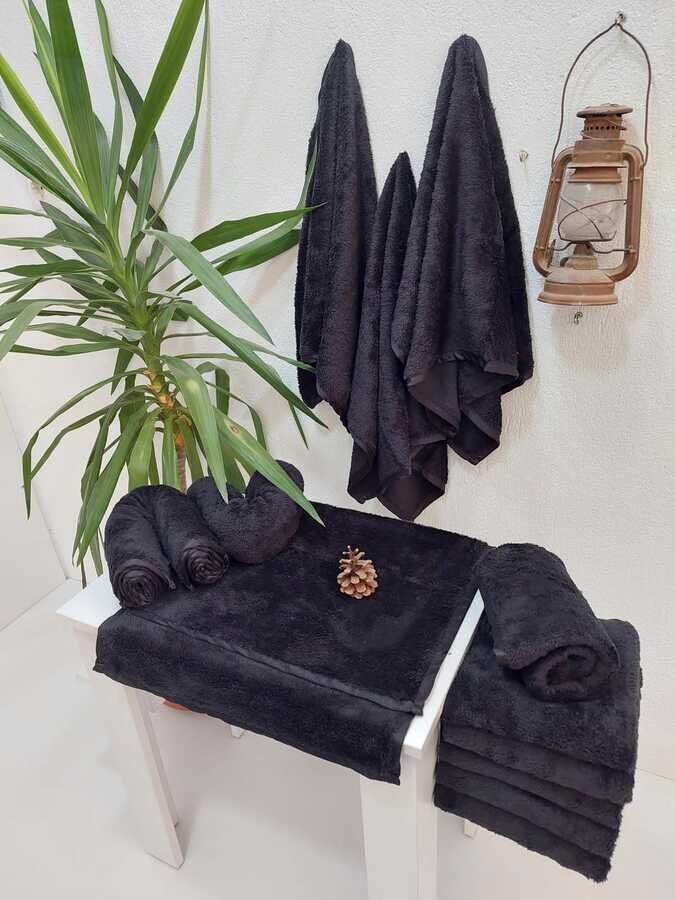 12'li Mikrofiber Kuaför Havlusu Siyah 50x90 cm | Boya Tutmayan Profesyonel Havlu Seti - 1