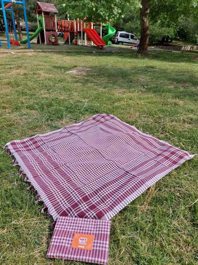 2'li Çok Amaçlı Pötikare Örtü 150x150 cm | Sofra Bezi, Piknik, Masa Örtüsü Seti - 14