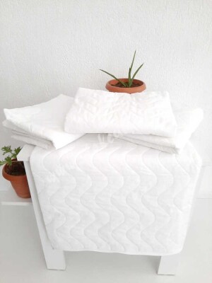 2'li Kapitoneli Yastık Koruyucu Alez Beyaz 50x70 cm | Fermuarlı Hijyenik Pamuklu Kılıf