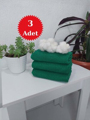 Yeşil Kuaför Havlusu 3'lü Set 50x90 | Berber ve Sporcu Baş Havlusu | Hızlı Kurur