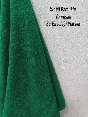 Yeşil Kuaför Havlusu 3'lü Set 50x90 | Berber ve Sporcu Baş Havlusu | Hızlı Kurur - 4