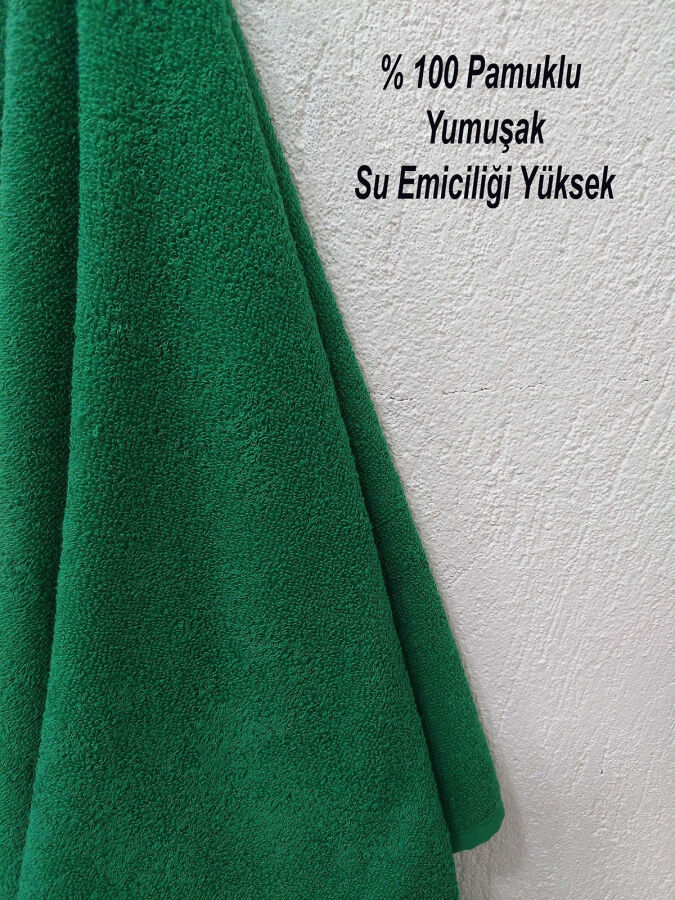 Yeşil Kuaför Havlusu 3'lü Set 50x90 | Berber ve Sporcu Baş Havlusu | Hızlı Kurur - 4