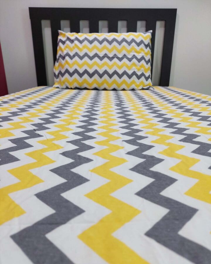 Zigzag Sarı Lastikli Çarşaf Seti Tek Kişilik | Kaymaz, Solmaya Dayanıklı - 2