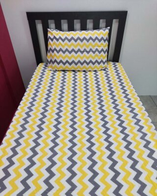 Zigzag Sarı Lastikli Çarşaf Seti Tek Kişilik | Kaymaz, Solmaya Dayanıklı - 5