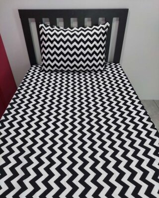 Zigzag Siyah Lastikli Çarşaf Seti Tek Kişilik | Kaymaz, Solmaya Dayanıklı - 5